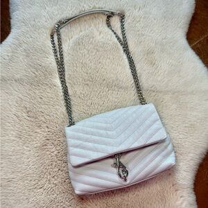 Rebecca Minkoff Edie Flap Shoulder Bag Ice Grey